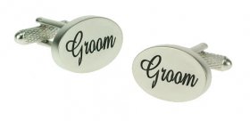 Cufflinks - Chrome Groom Wedding